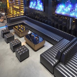Conjunto de Sofá y Banco de Bar Personalizado de Acero Inoxidable de Alta Gama para <span class=keywords><strong>Club</strong></span> Nocturno KTV con Diseño Moderno para Uso Comercial - Product Image 1