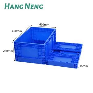 600*400*280 có thể gập lại hộp nhựa Stackable đóng mở hậu cần container cho kho - Product Image 1