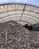 Carpa de Almacenamiento Metálica CS4080 de Acero 12x24m, Contenedor de Doble Armazón con Cubierta de PVC de 40 pies, Domo de Protección