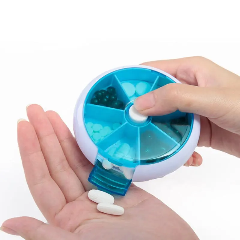 Logotipo personalizado Portátil Travel Pill Box Medicine caso Sete Dias Pill Dispenser Nova Edição para Vitamina/Óleo de Peixe/Comprimidos/Suplementos