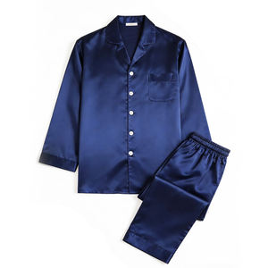 <b>Men's</b> High-End Cotton & Bamboo Fiber Casual Breathable Quick Dry Long Sleeve <b>Pajamas</b> <b>Set</b> Natural Antibacterial Soft Gentle Skin - Product Image 1