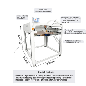 <span class=keywords><strong>Imprimante</strong></span> <span class=keywords><strong>3D</strong></span> industrielle à granulés de grande taille 1000*1000*1000mm, machine <span class=keywords><strong>d</strong></span>'extrusion de granulés FGF pour le prototypage rapide - Product Image 2