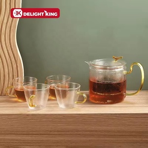 Teiera in Vetro Borosilicato Ecologica Moderna Delight King, Resistente al Calore 400°C, Set da Tè con Logo/Confezione Personalizzati - Product Image 1