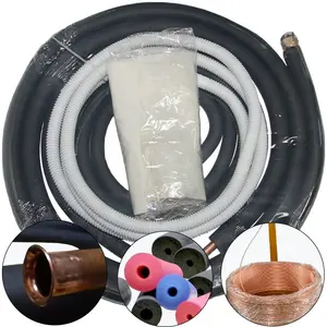Insulated White PE Air Conditioner Tube Copper Pipe Line Set Kit