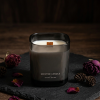 Bougie parfumée de luxe, exclusive, de haute qualité, en céramique moderne, sur le thème de la mer, en pot de 11 onces, marque privée.