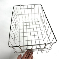 Panier de rangement sur mesure en acier inoxydable 304, paniers de rangement suspendus pliables en métal tressé