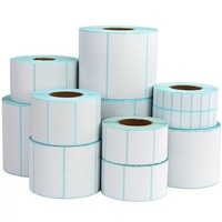 Papier autocollant rectangulaire imprimé couleur sensible à la chaleur et imperméable 40x40mm, code-barres personnalisable pour supermarché