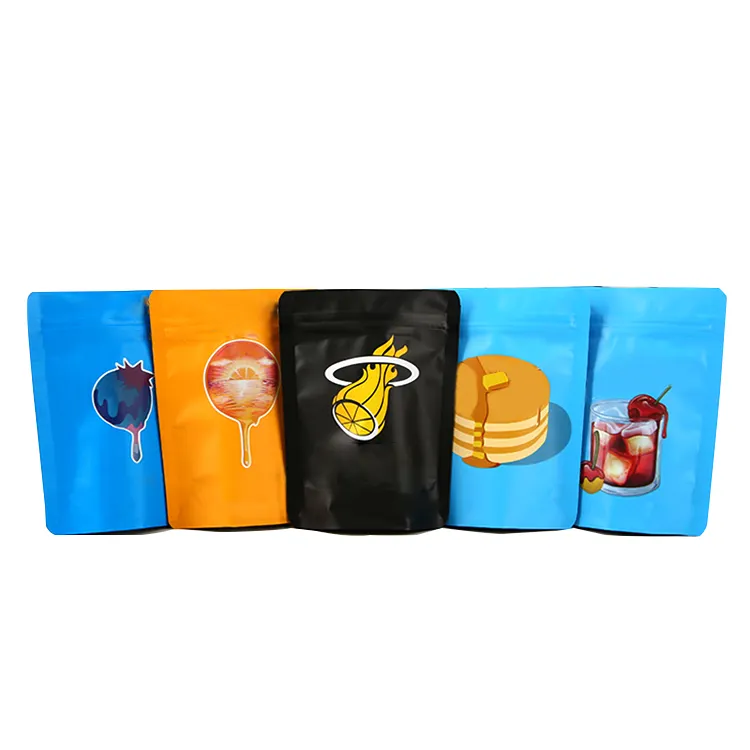 कस्टम मुद्रित नई 3.5g Baggies Aluminized पन्नी गंध सबूत कुकी प्लास्टिक पैकेजिंग Mylar ZipLock बैग