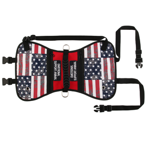 เสื้อกั๊กสายรัดสุนัขบริการสัตว์ธงชาติอเมริกันระบายอากาศได้กระเป๋าหนังไนล่อนมีซิปกระเป๋าแฟชั่น - Product Image 3