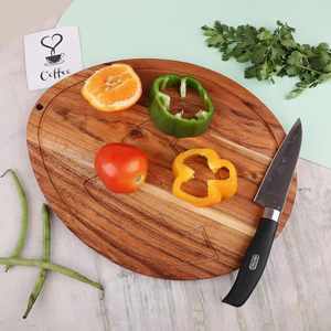 Tabla de cortar redonda de madera con ranura, bandeja de servir, tabla de charcutería de madera, tabla de cortar con diseño de conejo para la Pascua - Product Image 5