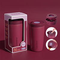 Échantillon gratuit de tasse à café étanche à couvercle rabattable tasse à café de voyage réutilisable isolée en acier inoxydable