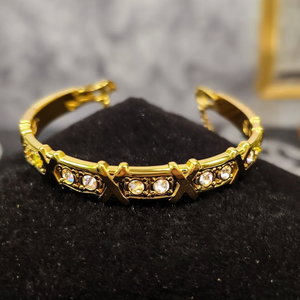 Bracelet en cristal en acier inoxydable 316L plaqué or PVD avec strass pour femme, bijoux tendance - Product Image 3