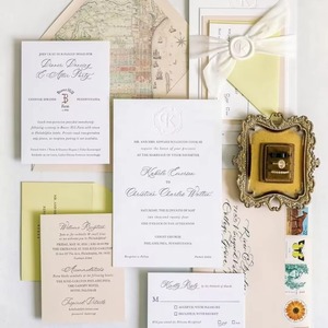 Invitations de mariage de luxe personnalisées, dorées à chaud, avec enveloppes et RSVP - Product Image 3