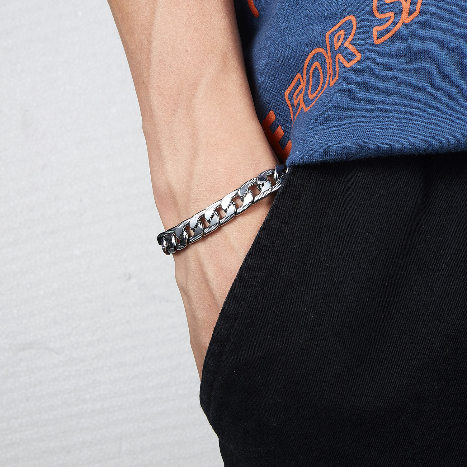 Wholesale Fashion Punk Style 3-11mm Mens Horsewhip Popcorn Link