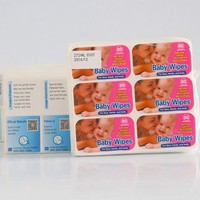 Étiquettes adhésives personnalisées imprimées en couleur, écologiques et durables, en rouleau, autocollantes, pour pochettes de lingettes humides pour bébés