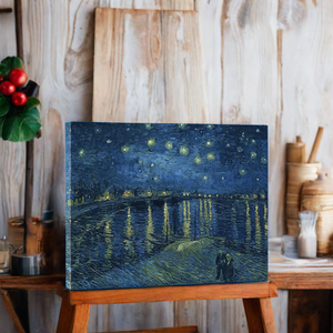 Moderna <span class=keywords><strong>notte</strong></span> <span class=keywords><strong>stellata</strong></span> incorniciata sopra il Rhone famosi dipinti ad olio riproduzione da Van Gogh figura & ritratto - Product Image 2
