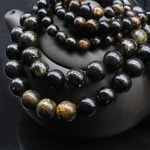 Cuentas redondas de <span class=keywords><strong>biotita</strong></span> natural, espaciador de piedra, cuentas redondas, mica brillante en <span class=keywords><strong>biotita</strong></span> marrón y negra para la fabricación de joyas, 4/6/8/10/12mm - Product Image 3