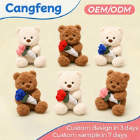 En gros Ensemble de peluches ours en peluche personnalisées avec bouquet de roses, pour cadeau de Saint-Valentin et prix de machine à griffes de carnaval