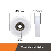 Roulettes de porte coulissante d'usine, roues plates en nylon blanc avec roulement 608
