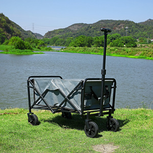 New Picnic Folding Multipurpose Utility Outdoor Camping Garden Cart <b>Trolley</b> <b>Foldable</b> <b>Trolley</b> Beach Wagon Hand Cart with Wheels - Product Image 3