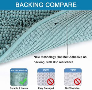 Sang trọng 2-Piece Chenille Thảm Tắm <span class=keywords><strong>Mat</strong></span> Set Non-Slip mỏng xù xì phòng tắm Thảm siêu thấm có thể giặt PET thân thiện nhà giáng sinh - Product Image 4