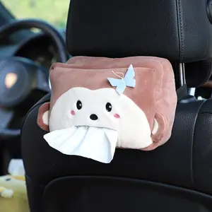 DL1231230 Cartoon Creative Pig Tiger Lion Monkey Paper Napkin Car Hanging Tissue Box Car Paper Box cartoon household tissue