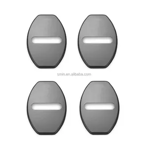 4 pièces de couvre-serrures de <span class=keywords><strong>porte</strong></span> de <span class=keywords><strong>voiture</strong></span> en acier inoxydable, accessoires intérieurs pour Audi A3 A4 A5 A6 A7 A8 Q3 Q4 Q5 Q6 Q7 B8 B6 C6 8p B7 - Product Image 2
