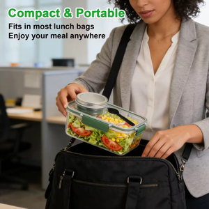 Nouvelle boîte à salade portable avec compartiment intégré, pot à salade amélioré anti-fuite, grande boîte à lunch pour salade, récipient à salade - Product Image 6