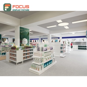 Modern Wig Display Cabinet Glass Panel Lighted Drawer Multi Shelf Store Display Cabinet Fixture - Product Image 1