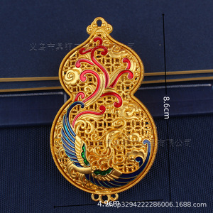 Il nuovo ciondolo a forma di drago e ciotola scavata in stile cinese con smalto antico di Dington è un ciondolo in metallo. - Product Image 4