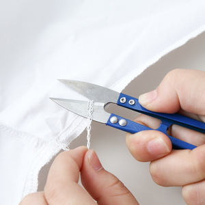 Stainless Steel U Shaped <b>Scissors</b> For Cross Stitch <b>Sewing</b> Yarn Fishing Line Trim Home Diy Use Red Color - Product Image 3