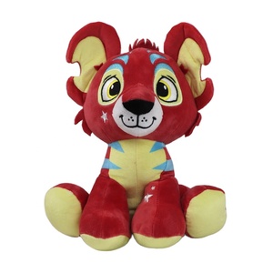 Peluche a Forma di <span class=keywords><strong>Tigre</strong></span> Rossa Cartoonesca, Morbido Giocattolo in Cotone PP, Regalo per Bambini, OEM - Product Image 1