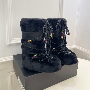 Botines de Mujer Otoño/Invierno 2026, Forro de Piel de Oveja Cálido y Grueso, Térmico, Impermeable, con Correa, Forro de Felpa, Punta Cerrada, Antideslizante, para Nieve - Product Image 1