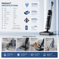Aspirateur sans fil Bestday Home pour sols durs, nettoyeur de sol intelligent, aspirateur auto-nettoyant pour le nettoyage des sols durs
