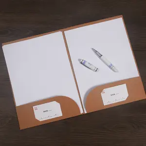 Custom Hot Stamping Paper Presentation Folder Printing With Pocket And Business Card Slot