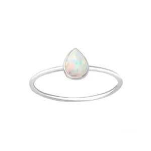 Oem Nieuwe Mode 925 Sterling Zilveren Sieraden Vrouwen 18K Vergulde Dainty Natuurlijke Edelsteen Water Drop Shape Opal ring