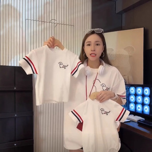 Zhi Zhi Le Y2556 Maglietta Estiva Casual per Famiglia, Stile Trendy Streetwear, Stampa Cartoon Mamma Papà Cucciolo, Traspirante, Lavorata a Maglia, 100% Cotone, Vestibilità Ampia - Product Image 4
