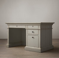 Bureau d'ordinateur en bois de chêne massif Antique rétro français St.james 55 "bureau Table de travail rustique bureau d'écriture champêtre Vintage