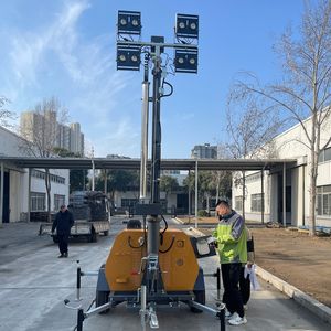 Promotion : <span class=keywords><strong>Tour</strong></span> d'éclairage mobile diesel pour travaux d'ingénierie, avec mât télescopique de 4m, 5m, 6m, 7m, 8m, 9m, sur remorque, et 4 projecteurs LED de 1000W - Product Image 2