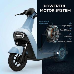 Motocicleta Eléctrica de Alto Rendimiento con Motor de 400W para Dos Personas, Cuadro de Acero, Scooter Eléctrico de 2 Ruedas - Product Image 6