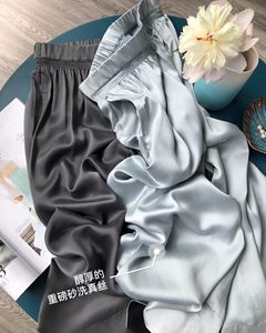Pantalon droit en soie épaisse pour femme, haut de gamme, formel, élégant, coupe décontractée, respirant, été - Product Image 2