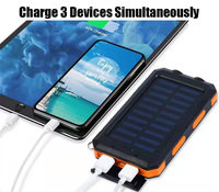 Batterie Externe Solaire 20000mAh Réelle avec Charge Rapide 22.5W, Double Lampe LED, Boussole et Étanchéité pour Téléphones SP5-20000