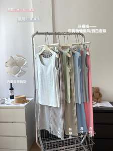 Summer Soft Pajamas Women's Modal Loungewear Set New Simple <strong>Vest</strong> <strong>Top</strong> and Long Pants Home Clothes With Chest Pads Homewear - Product Image 6