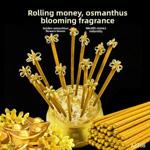 Bâtonnets d'encens parfumés à la fleur d'Osmanthus, 6 cm, 15 bâtonnets, pour culte domestique, offrande au <span class=keywords><strong>Bouddha</strong></span> et désodorisation - Product Image 3