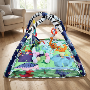 <span class=keywords><strong>Gimnasio</strong></span> de Actividades para Bebés 3 en 1 Personalizable con Diseño de Dinosaurio, con Malla Protectora, para el Desarrollo Temprano de Habilidades, Entrenamiento de Coordinación Mano-Ojo, Regalo para Bebés - Product Image 1