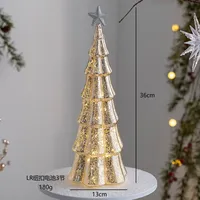 Décoration de table en verre couleur champagne style INS pour arbre de Noël, ornement de scène de vacances pour la maison et le jardin