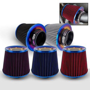 Filtro de aire de 76 mm, forma de hongo azul, lavable, con clip, universal para coche - Product Image 1