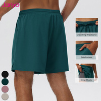 Celana Pendek Janya Comfort Quick Dry Breathable Lightweight Stretch Drawstring Loose Fit 2-in-1 dengan Lapisan Dalam dan Belahan Samping untuk Pria