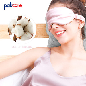 Morbido raso slik poliestere maschera di sonno vendita promozionale tinta unita di colore pinl poliestere nero macchia di seta maschera per gli occhi - Product Image 4