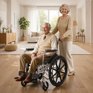 Fauteuil roulant robuste à cadre en acier carbone, roues en alliage durables, système de freinage double autopropulsé, design pliable - Product Image 6